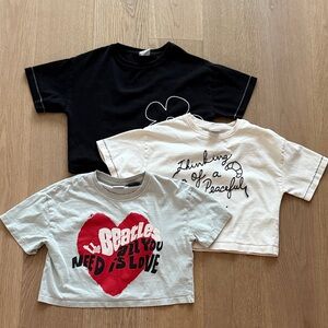 Zara Lot of 3 Girls Cropped T Shirts Sz 8-9
